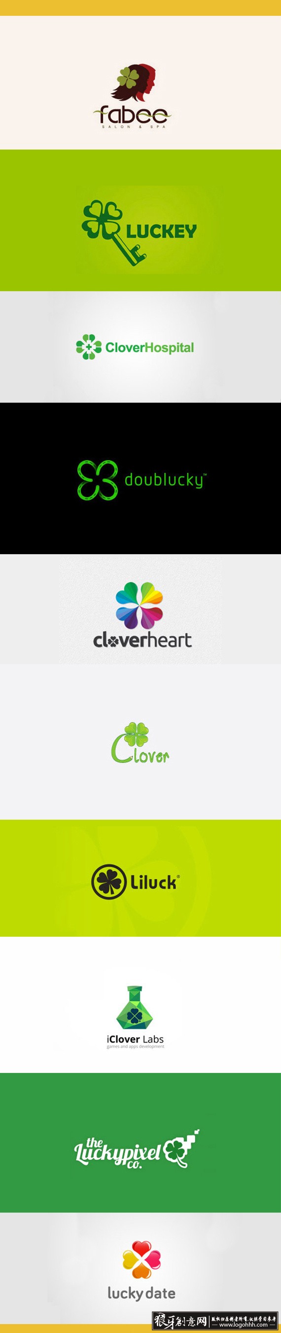 四叶草logo设计灵感元素 四叶草标志设计灵感 四叶草logo元素 四叶草